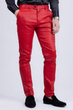 Barabas Men's Glossy Pattern Design Sparkly Luxury Dress Pants CP95 Red