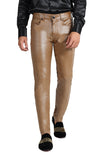 Barabas Men's Glossy Shiny Design Sparkly Luxury Dress Pants 2CPW27 Coffee