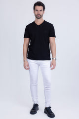 Barabas Men's Skinny Snow White Denim Jeans DP3650