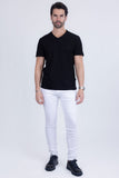 Barabas Men's Skinny Snow White Denim Jeans DP3650