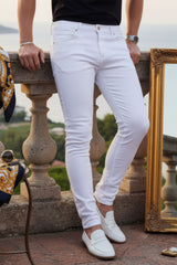 Barabas Men's Skinny Snow White Denim Jeans DP3650