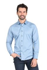 Barabas Wholesale Men's Solid Basic Palin Premium Button Down Dress Shirts 2DPS01 Blue