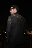 Barabas Wholesale Men's Rhinestone Solid Color Notch Lapel Blazer 2BLR6 Black Gold