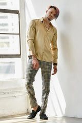 Barabas Wholesale Mens Luxury Shiny Long Sleeve Button Down Metallic Shirts B312 Gold