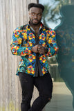 Barabas Wholesale Men's Rhinestone Floral Paisley Long Sleeve Shirts 4SPR07 Multi