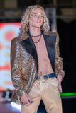 Barabas Wholesale Men's Linear Sequin Design Peak Lapel Shiny Blazer 4BLR34 Gold