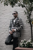 Barabas Wholesale Men's Checkered Pattern Rhinestones Luxury Blazer 4EBL52 Black