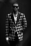 Barabas Wholesale Men's Checkered Pattern Rhinestones Luxury Blazer 4EBL52 Black