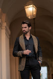 Barabas Wholesale Men's Rhinestone Studded Geometric Shawl Lapel Blazer 4EBL47 Gold