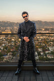 Barabas Wholesale Men's Sequin Pattern Blazer Long Blazer 4LBL50 Black