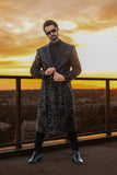Barabas Wholesale Men's Sequin Pattern Blazer Long Blazer 4LBL50 Black