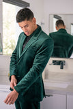 Barabas Wholesale Men's Velvet Solid Color Shine Luxury Blazer 4BL40 Green
