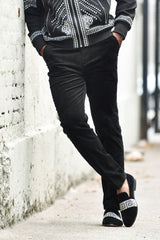 Barabas Men's Premium Corduroy Velvet solid color  chino pants 2CPV1 Black