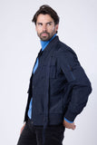 Barabas Men's Multi Pocket Zippers Closure Bomber Jacket GL15 Navy