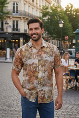 Barabas Wholesale Men's Linen Breathable Button Down Short Sleeve Shirts 4SST19 Olive