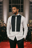 Barabas Wholesale Men's Tuxedo Wing Collar French Cuffs Long Sleeve Shirt 4txs02 White Black