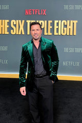 Barabas Wholesale Men's Velvet Shiny Finish Peak Lapel Blazer 3BL04 Green