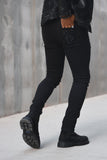 Barabas Men's Studded Stretchable Denim Solid Color Jeans 4JER01 Black