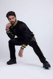 Barabas Wholesale Men's Casual Street Medusa Greek Pattern Tracksuits JJ900 Black