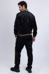 Barabas Wholesale Men's Casual Street Medusa Greek Pattern Tracksuits JJ900 Black