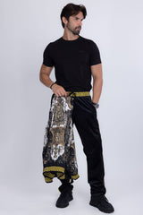 Barabas Wholesale Men's Casual Street Medusa Greek Pattern Tracksuits JJ900 Black