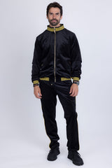 Barabas Wholesale Men's Casual Street Medusa Greek Pattern Tracksuits JJ900 Black