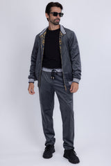 Barabas Wholesale Men's Casual Street Medusa Greek Pattern Tracksuits JJ900 Charcoal