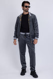 Barabas Wholesale Men's Casual Street Medusa Greek Pattern Tracksuits JJ900 Charcoal