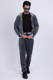 Barabas Wholesale Men's Casual Street Medusa Greek Pattern Tracksuits JJ900 Charcoal