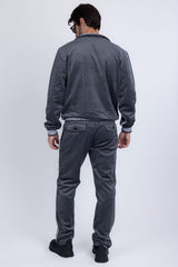 Barabas Wholesale Men's Casual Street Medusa Greek Pattern Tracksuits JJ900 Charcoal