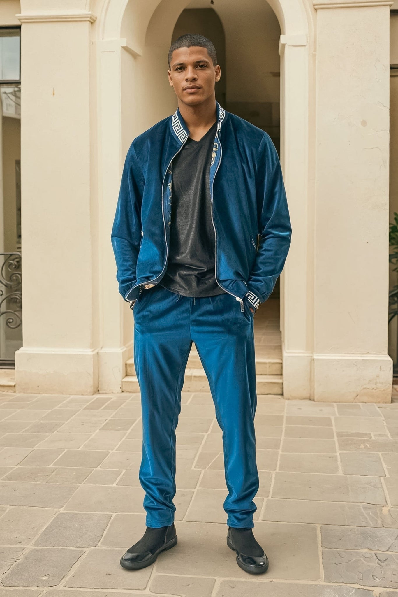 Barabas Wholesale Men's Casual Street Luxury Loungewear JJ900 Navy