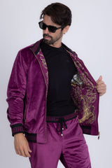 Barabas Wholesale Men's Casual Street Medusa Greek Pattern Tracksuits JJ900 Purple