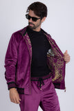 Barabas Wholesale Men's Casual Street Medusa Greek Pattern Tracksuits JJ900 Purple