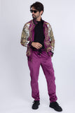 Barabas Wholesale Men's Casual Street Medusa Greek Pattern Tracksuits JJ900 Purple