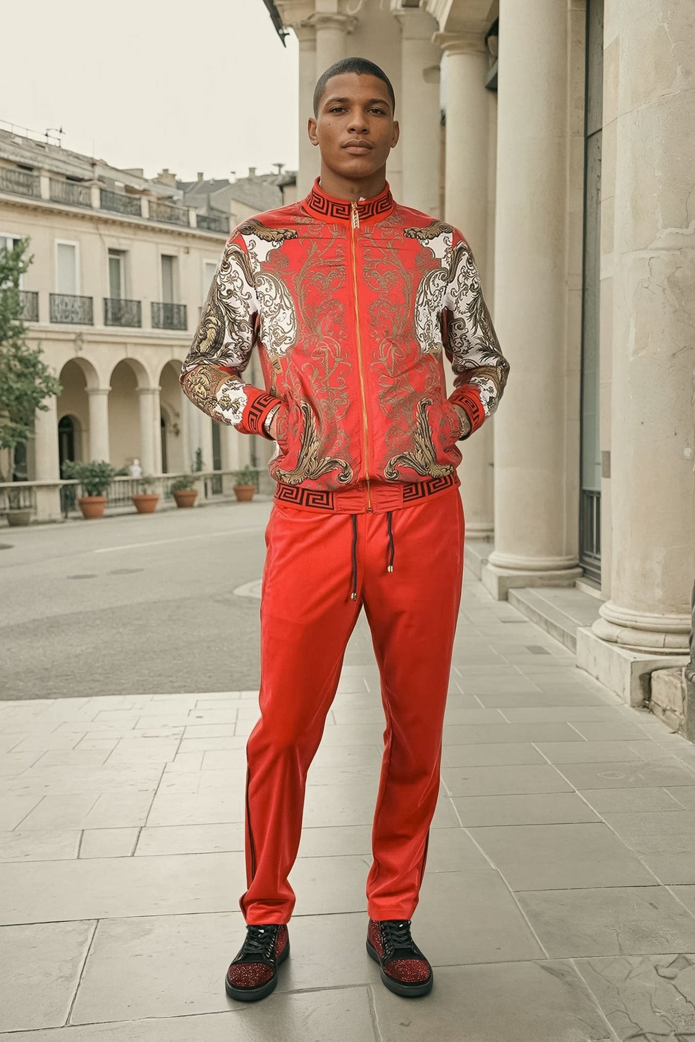 Barabas Wholesale Men's Casual Street Luxury Loungewear JJ900 Red
