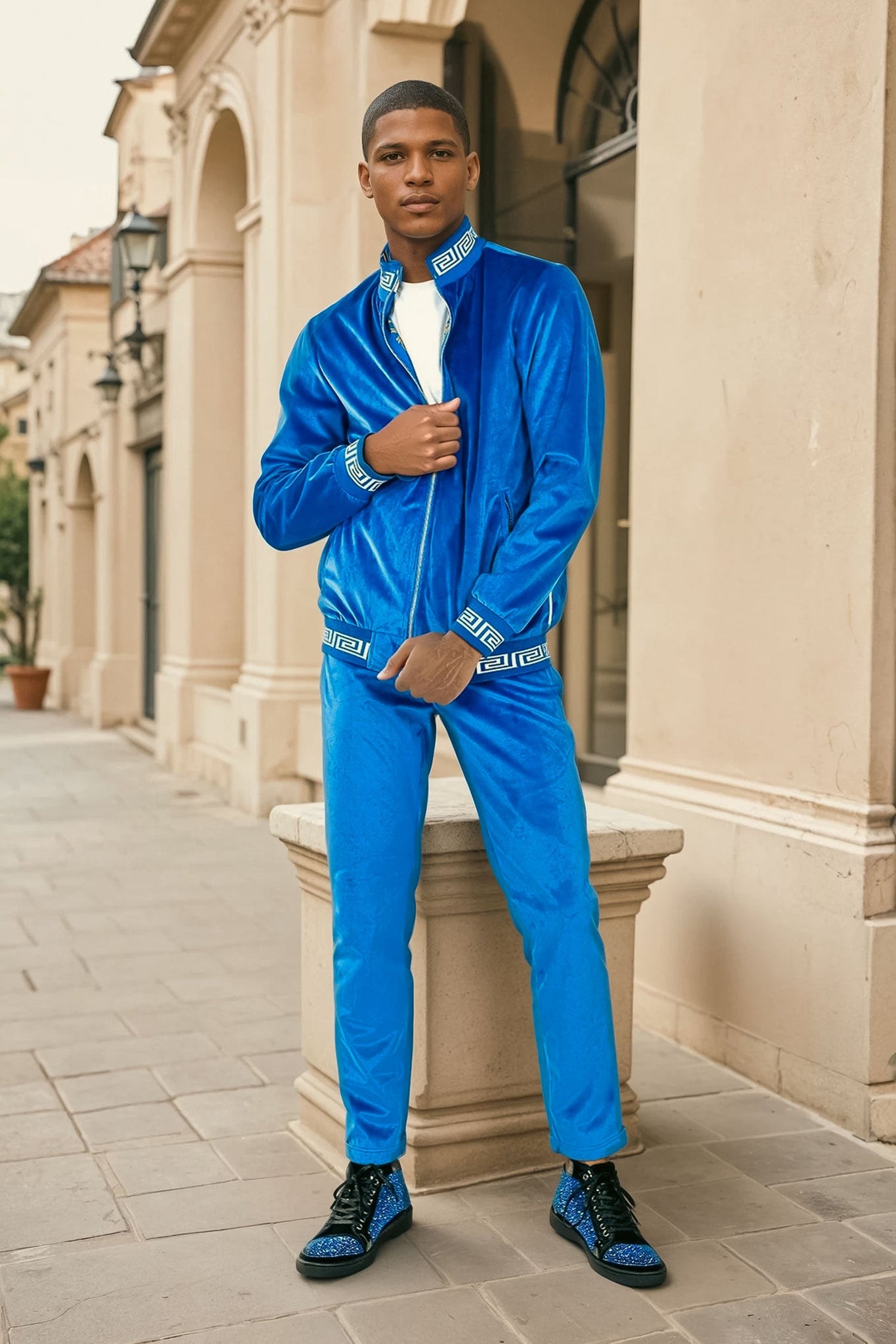 Barabas Wholesale Men's Casual Street Luxury Loungewear JJ900 Royal Blue