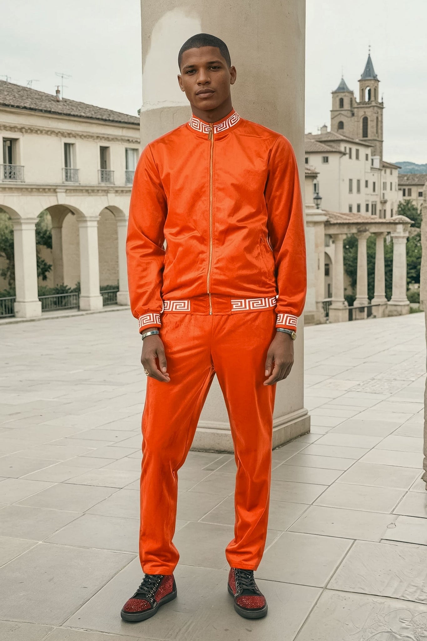 Barabas Wholesale Men's Casual Street Luxury Loungewear JJ900 Rust