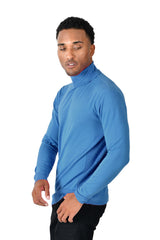 Barabas Wholesale Men's Turtleneck Ribbed Basic Sweater LS2100 Blue