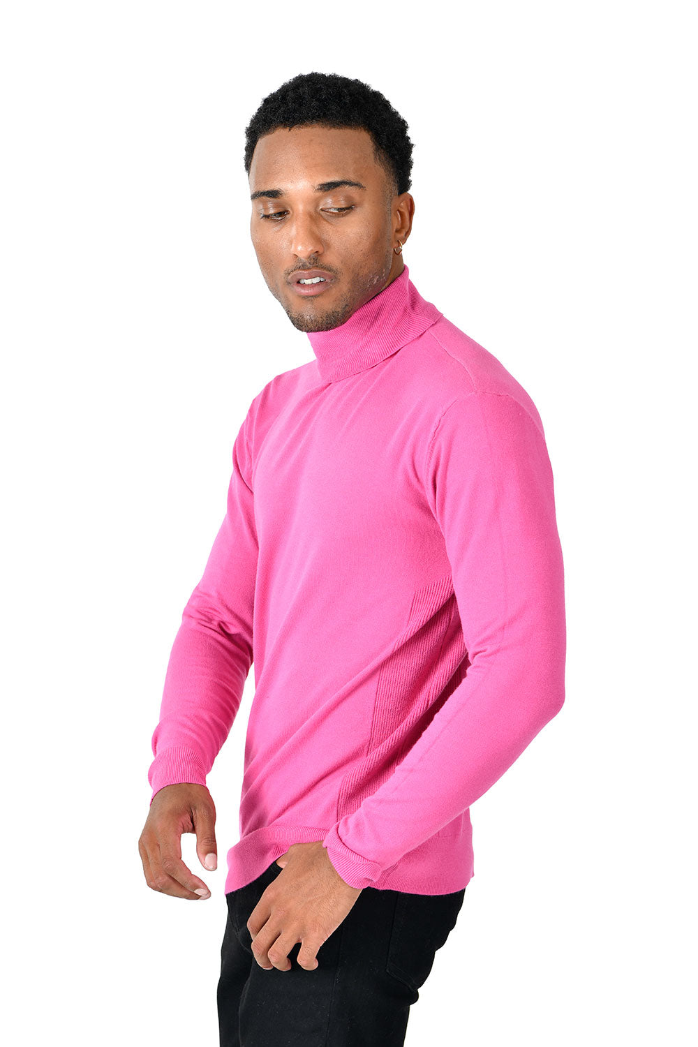 Barabas Wholesale Men's Turtleneck Ribbed Basic Sweater LS2100 Magenta