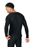 BARABAS Men's Crew Neck Ribbed Solid Color Basic Sweater LS2101 Black