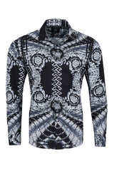 Benziny Men's Printed Geometric Long sleeve shirts LS125