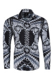 Benziny Men's Printed Geometric Long sleeve shirts LS125