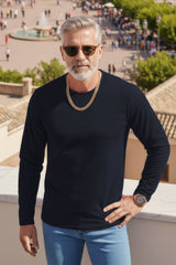 Barabas Wholesale Men's Solid Color Crew Neck Sweatshirts LV127 Black
