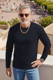 Barabas Wholesale Men's Solid Color Crew Neck Sweatshirts LV127 Black