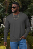 Barabas Wholesale Men's Solid Color Crew Neck Sweatshirts LV127 Charcoal