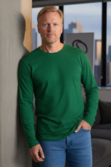 Barabas Wholesale Men's Solid Color Crew Neck Sweatshirts LV127 dark green