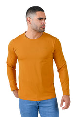 Barabas Wholesale Men's Solid Color Crew Neck Sweatshirts LV127 Mustard