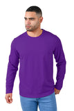 Barabas Men's Solid Color Crew Neck Sweatshirts LV127 Purple