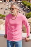 Barabas Wholesale Men's Solid Color Crew Neck Sweatshirts LV127 Pink