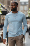 Barabas Wholesale Men's Solid Color Crew Neck Sweatshirts LV127 Sky Blue